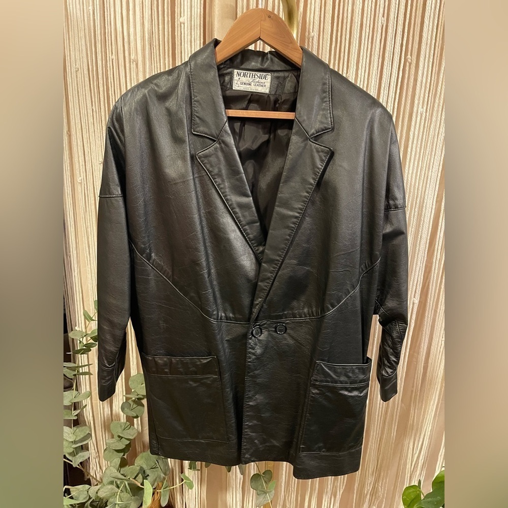 Vintage 1980s oversized Northside Fashions Genuine Leather Jacket - Picture 10 of 11